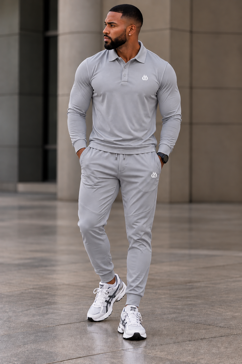 DTF Men’s Premium Long-Sleeve Performance Golf Polo Shirt