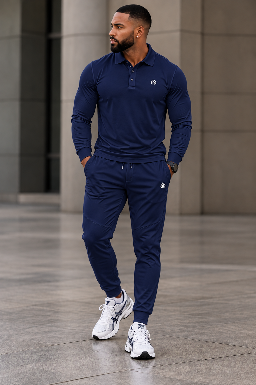 DTF Men’s Premium Long-Sleeve Performance Golf Polo Shirt