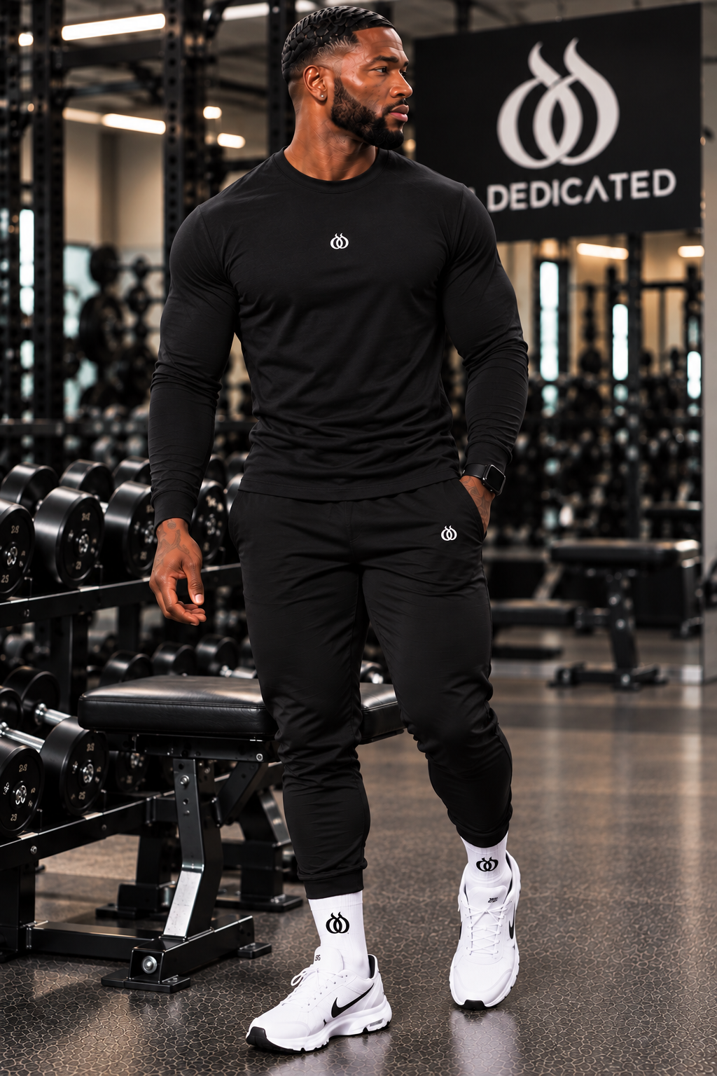 DTF Men’s Premium Cotton Long-Sleeve Athletic T-Shirt