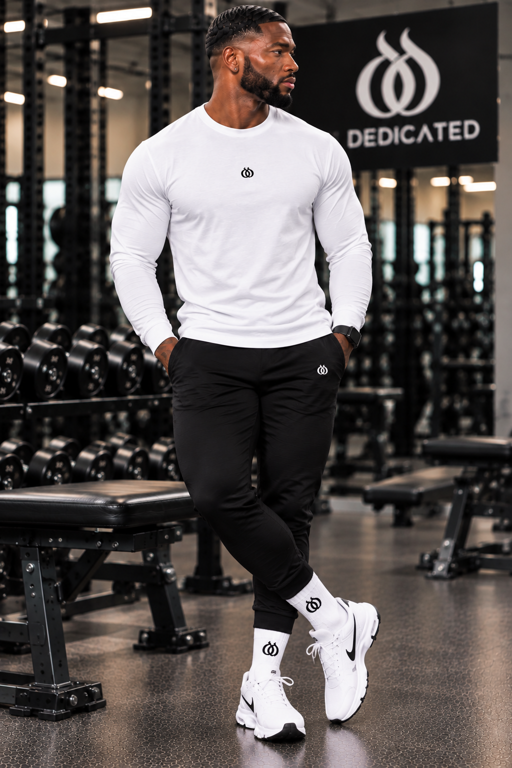 DTF Men’s Premium Cotton Long-Sleeve Athletic T-Shirt