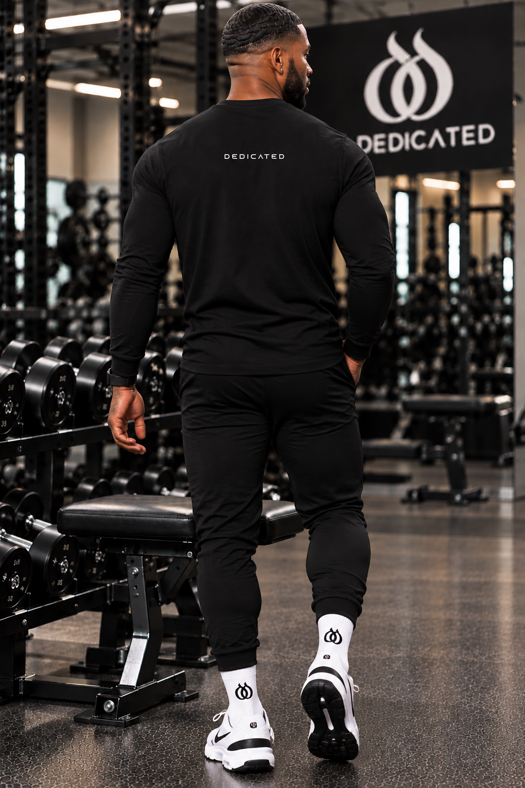 DTF Men’s Premium Cotton Long-Sleeve Athletic T-Shirt