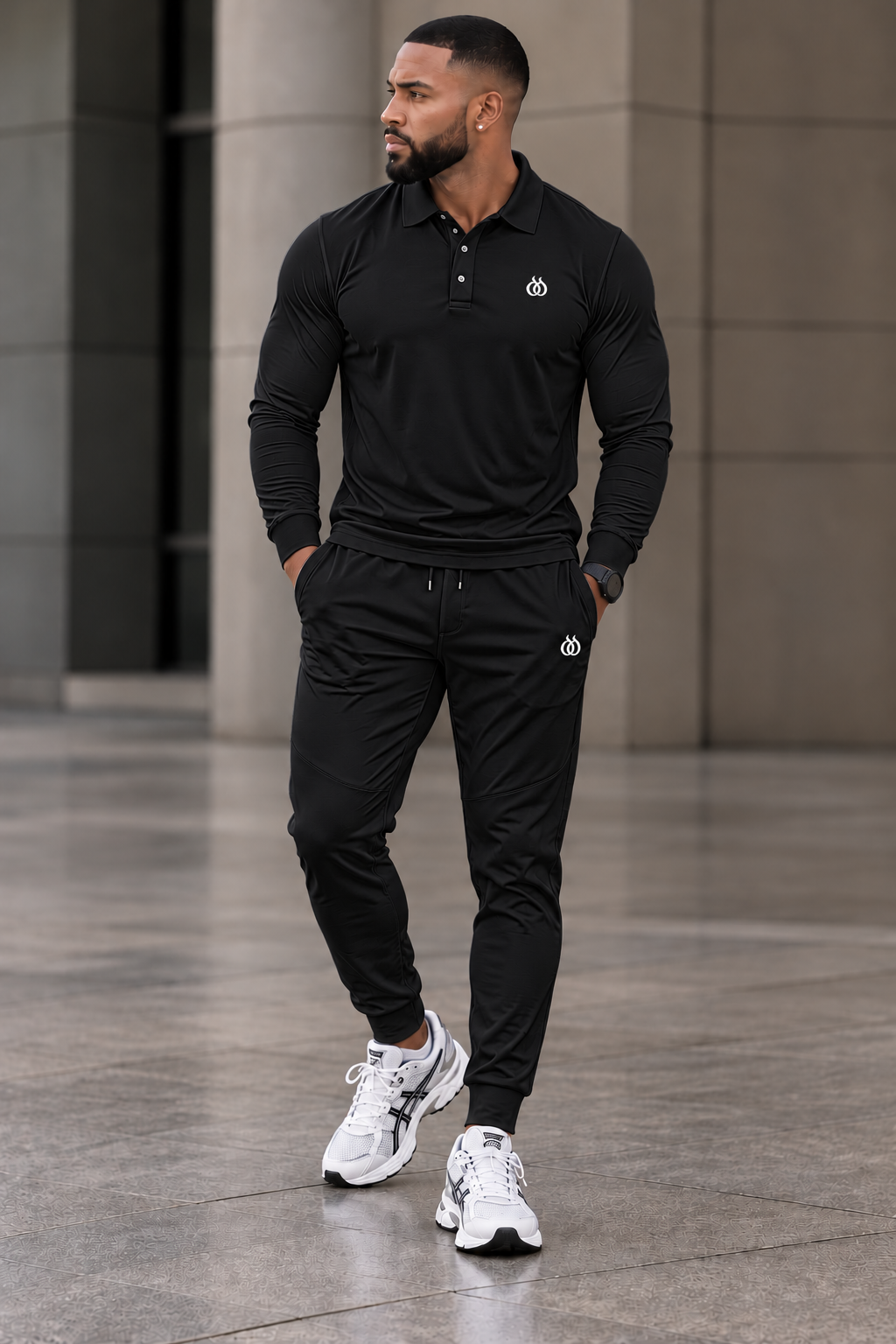 DTF Men’s Premium Long-Sleeve Performance Golf Polo Shirt