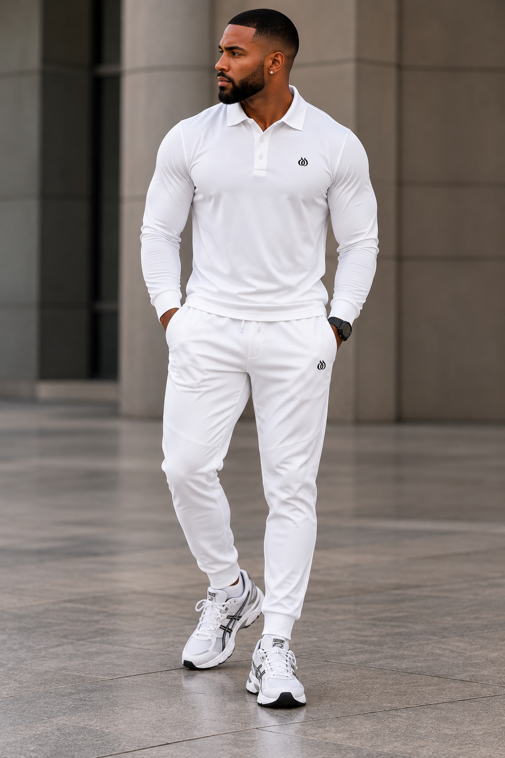 DTF Men’s Premium Long-Sleeve Performance Golf Polo Shirt